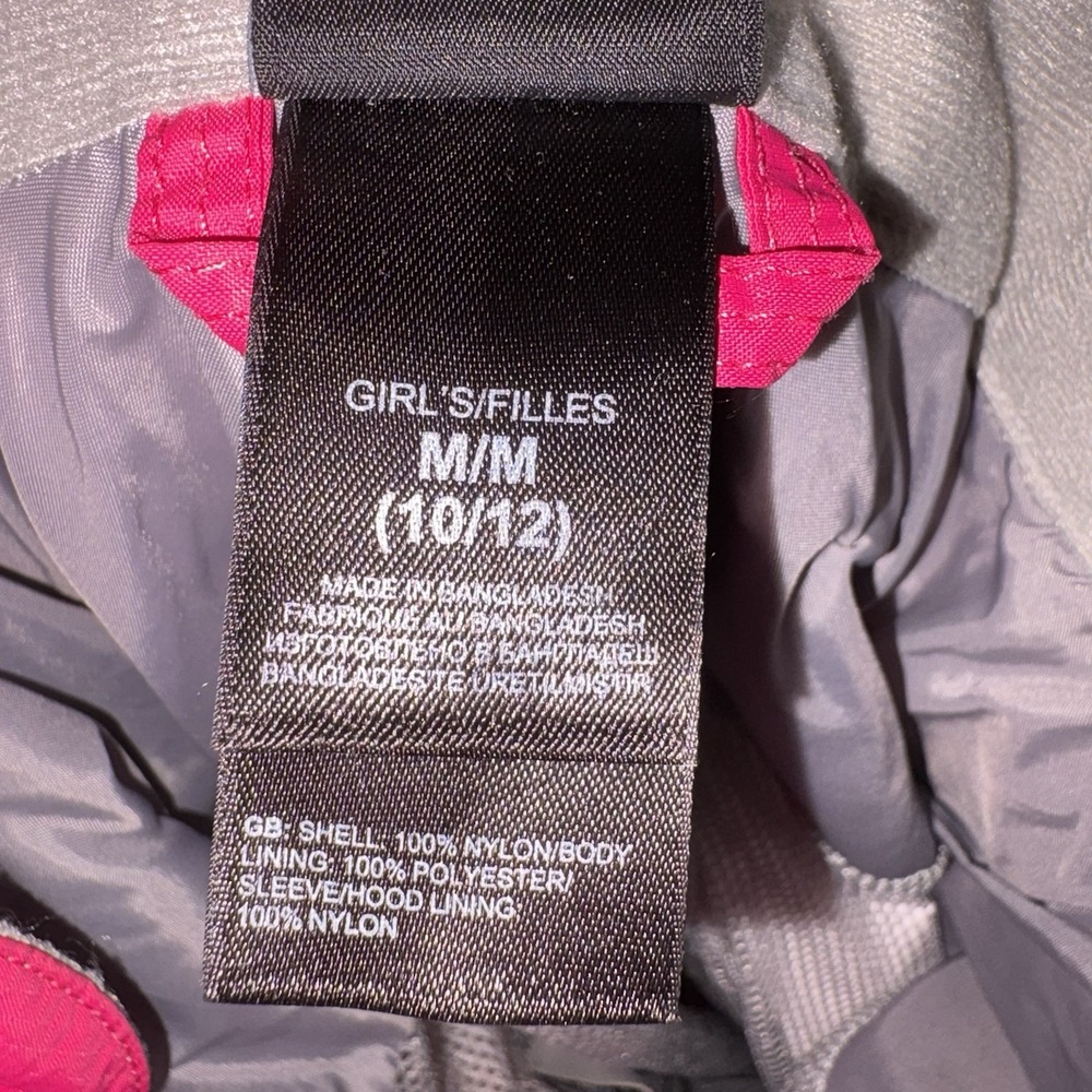 North Face Hyvent Girls Medium 10/12 Pink Hooded Windbreaker Rain Jacket Coat - Picture 6 of 7